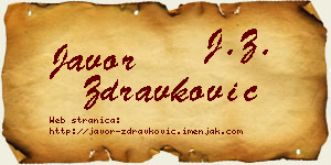 Javor Zdravković vizit kartica